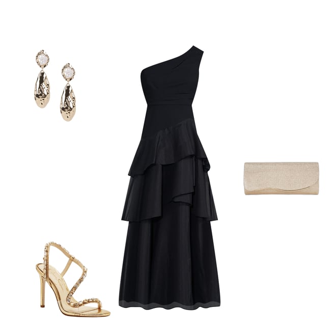 Aidan Mattox One Shoulder Tiered Ruffled Ball Gown | Dillard's