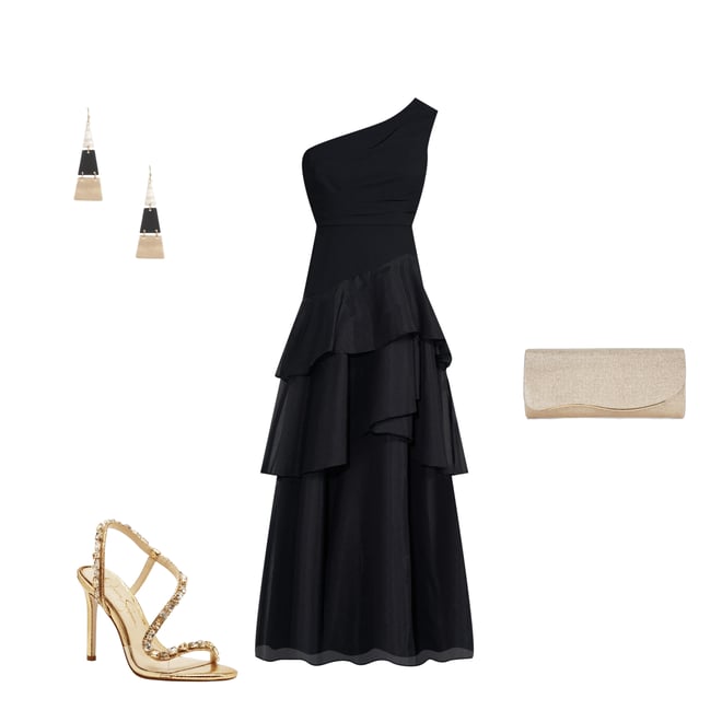 Aidan Mattox One Shoulder Tiered Ruffled Ball Gown | Dillard's