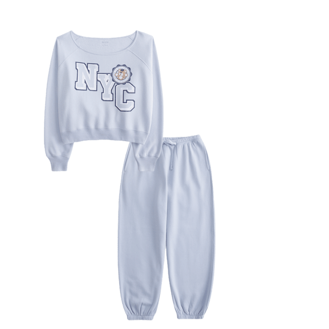 Easy Off-the-Shoulder NYC Graphic Sweatshirt