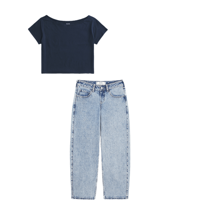 Low-Rise Light Wash Tapered Baggy Jeans