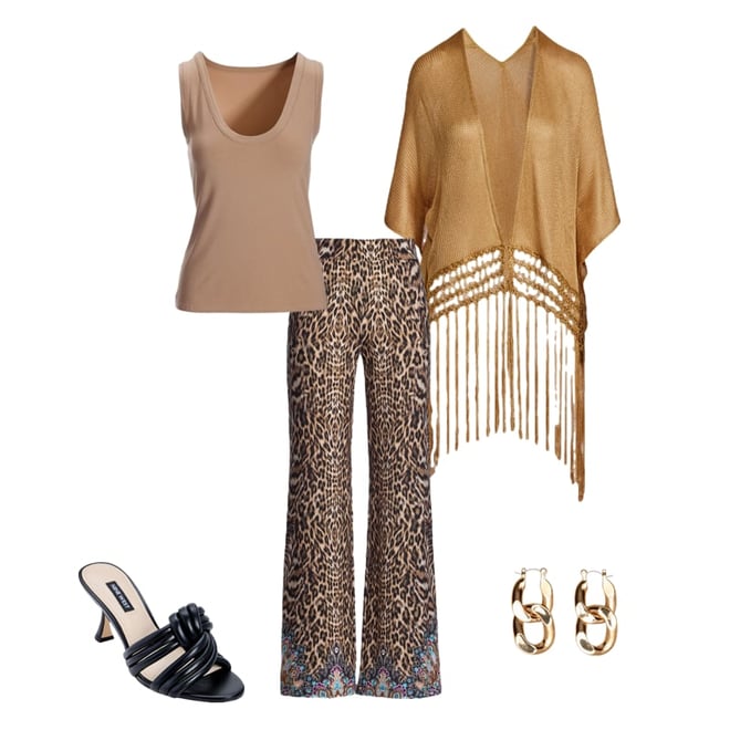 Malibu Print Palazzo Pant Safari Glam