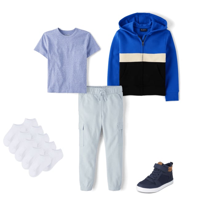 2nd bundle featuring 4 items which compliment Boys Contrast Cuff High Top Sneakers