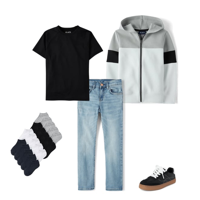 9th bundle featuring 4 items which compliment Boys Straight Jeans