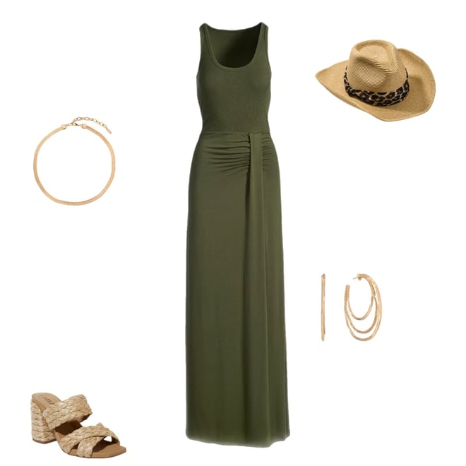 Rib Knit Mixed Media Scoop Neck Slit Maxi Dress Grape Juice