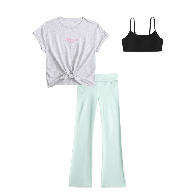 ypb foldover mini flare leggings