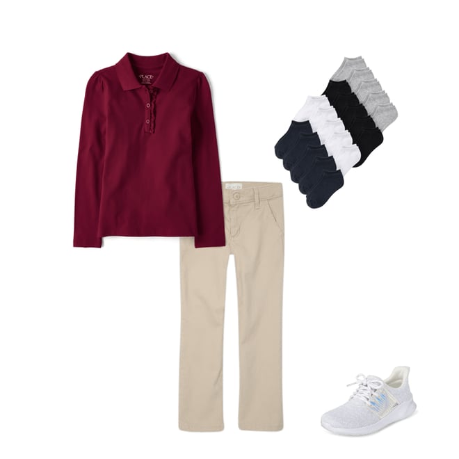 10th bundle featuring 3 items which compliment Girls Uniform Stretch Skinny Chino Pants