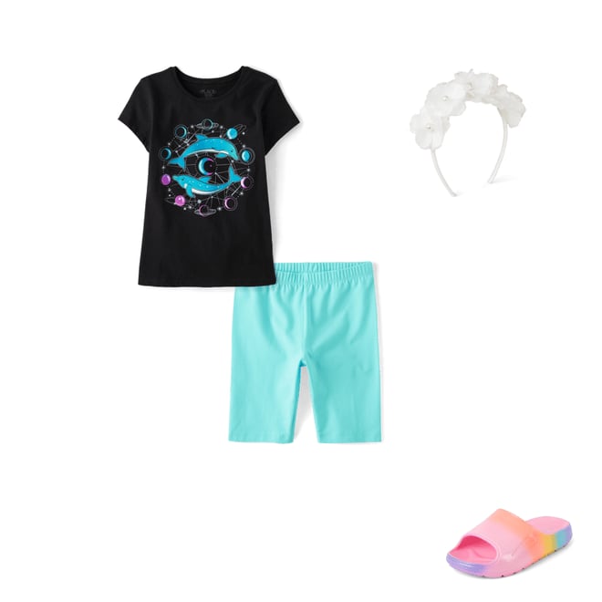 5th bundle featuring 3 items which compliment Girls Dolphin Graphic Tee