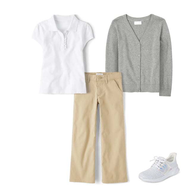 4th bundle featuring 3 items which compliment Girls Uniform Ruffle Pique Polo - Plus