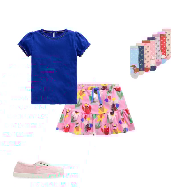 4th bundle featuring 3 items which compliment Ali Puff Sleeve Pom T-shirt-Bright Blue