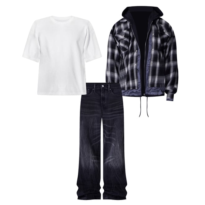 Zipped Up Flannel Jacket - Black | mnml | shop now