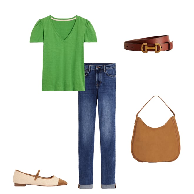 1st bundle featuring 4 items which compliment Short Sleeve V Neck T-shirt-Aloe Green