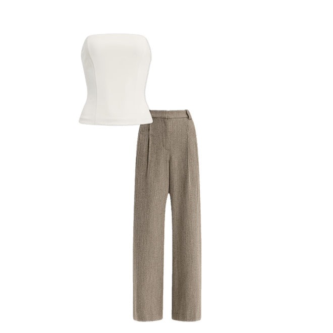 Textured Herringbone High Waisted Relaxed Trouser | Express Textured Herringbone High Waisted Relaxed Trouser | Express