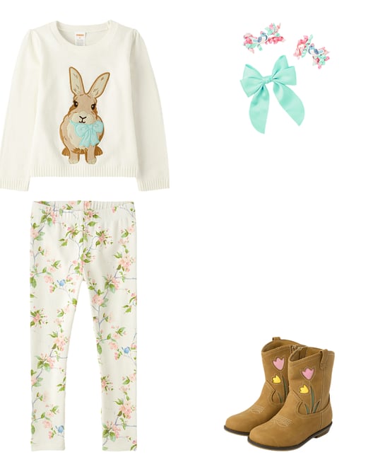 1st bundle featuring 3 items which compliment Girls Embroidered Bunny Sweater