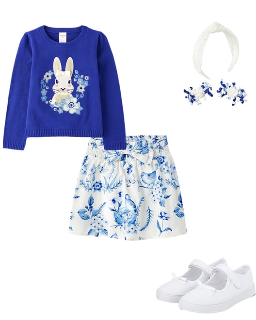 2nd bundle featuring 3 items which compliment Girls Embroidered Floral Bunny Sweater