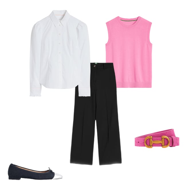 1st bundle featuring 4 items which compliment Cara Stretch Cotton Shirt-White