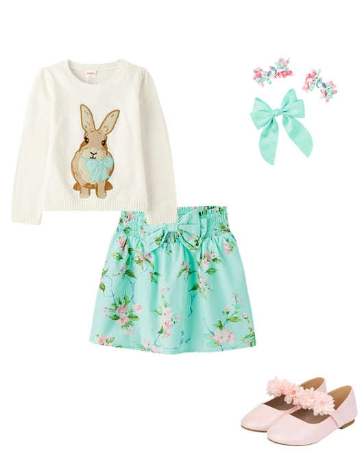 2nd bundle featuring 3 items which compliment Girls Embroidered Bunny Sweater