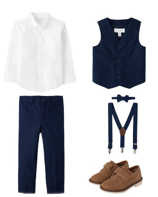 1st bundle featuring 4 items which compliment Boys Bow Tie And Suspenders Set