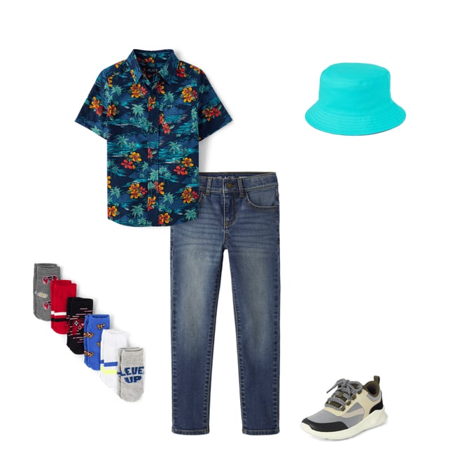 6th bundle featuring 4 items which compliment Boys Reversible Bucket Hat