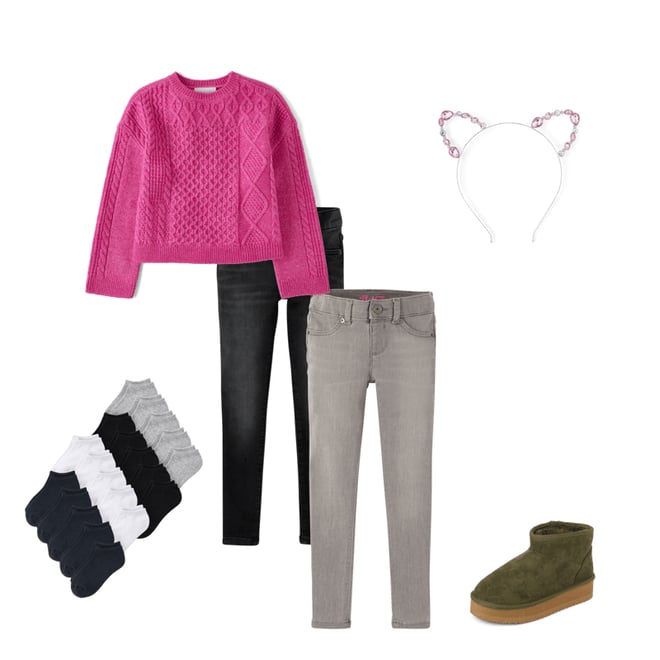 6th bundle featuring 4 items which compliment Girls Cable Knit Sweater