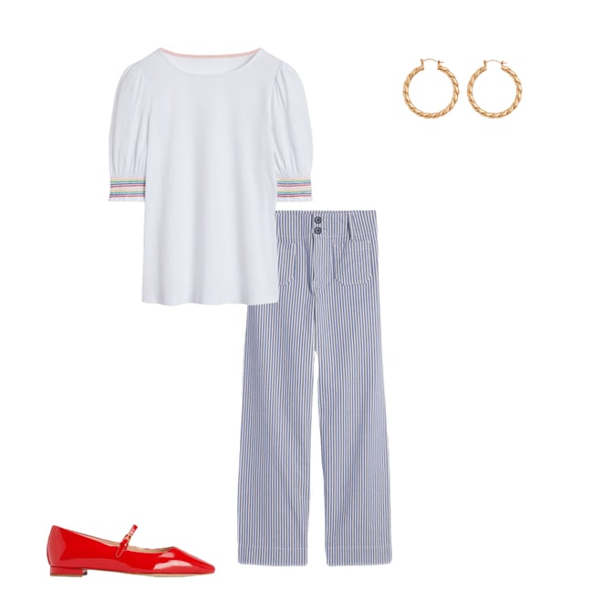 1st bundle featuring 3 items which compliment Primrose Patch Pocket Pants-Ticking Stripe