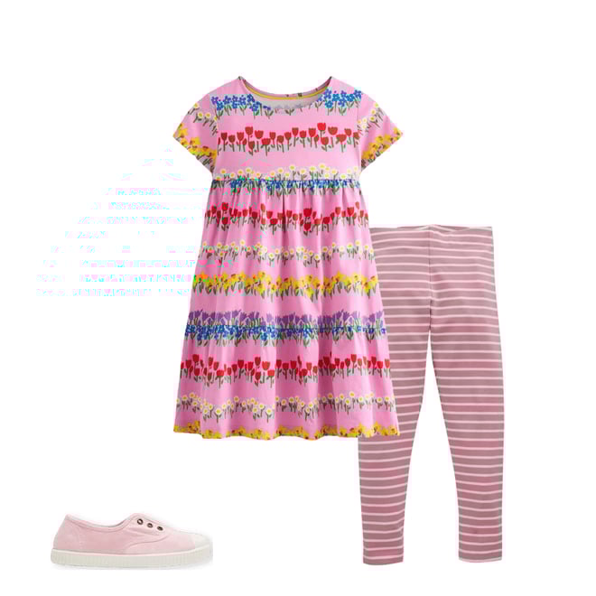 3rd bundle featuring 2 items which compliment Ariel Twirly Jersey Dress-Cosmos Pink Floral Stripe