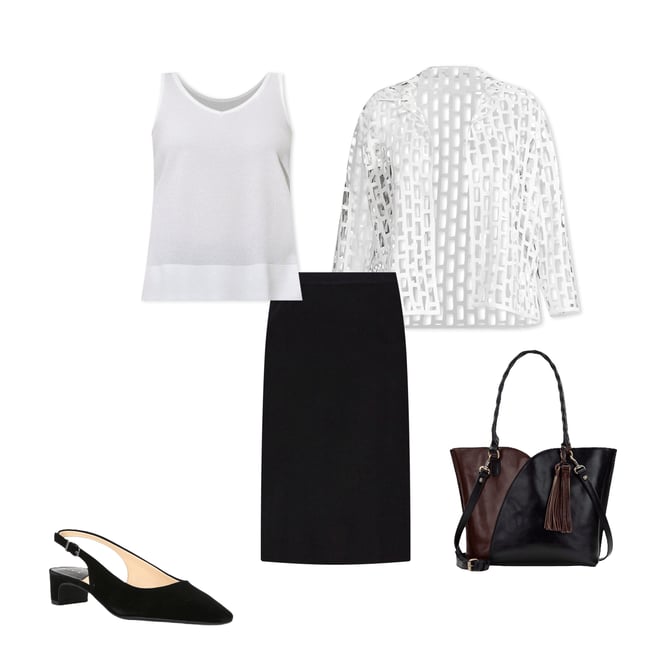 Ming Wang Elastic Waist Straight Knee Length Skirt | Dillard's