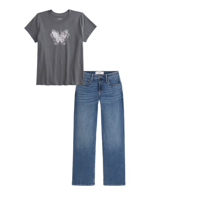 High-Rise Dark Wash Dad Jeans
