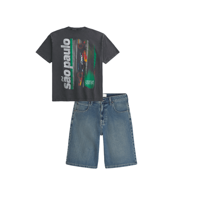 Below-the-Knee Dark Wash Super Baggy Denim Shorts