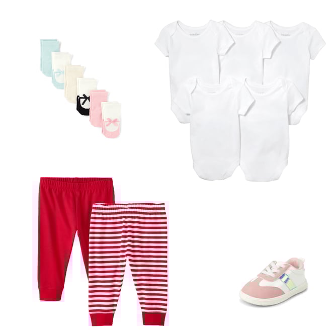 10th bundle featuring 3 items which compliment Baby And Toddler Girls Colorblock First Steps Sneakers
