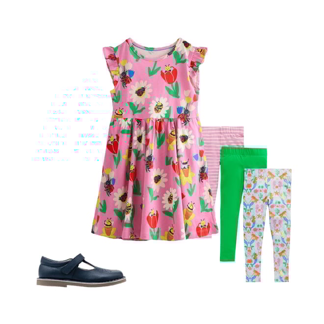 1st bundle featuring 2 items which compliment Posie Frill Sleeve Dress-Sugared Lilac Spring Garden