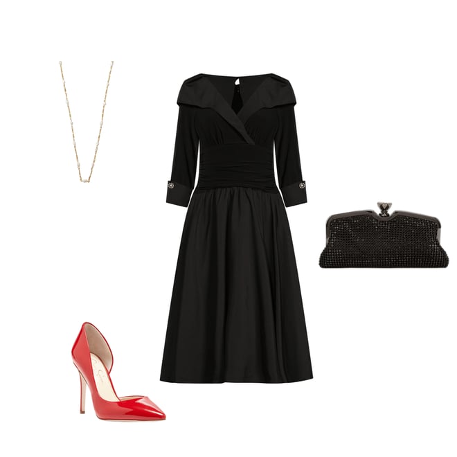 navy blue dress for baby girl Jessica Howard Jersey Taffeta 3/4 Sleeve Portrait Collar Ruched A-Line Midi  Dress