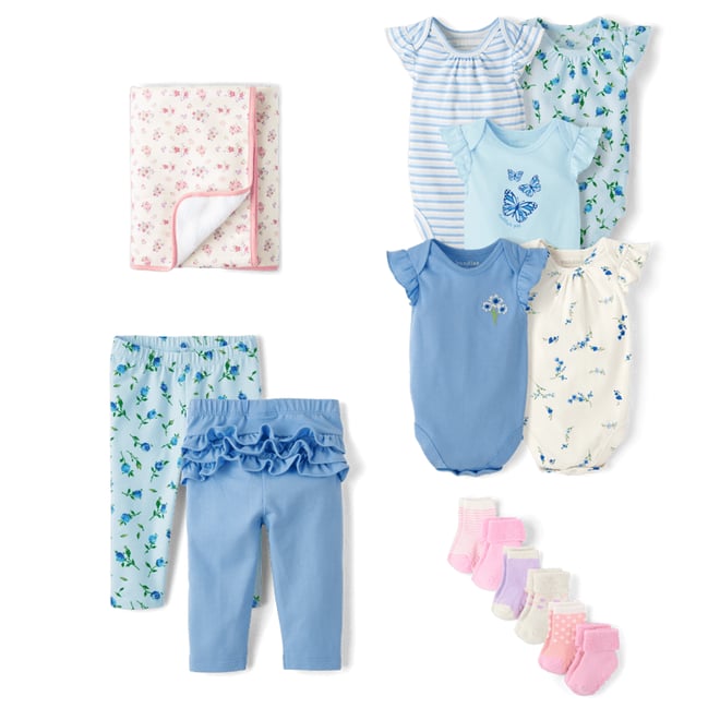 2nd bundle featuring 3 items which compliment Baby Girls Floral Cozy Blanket