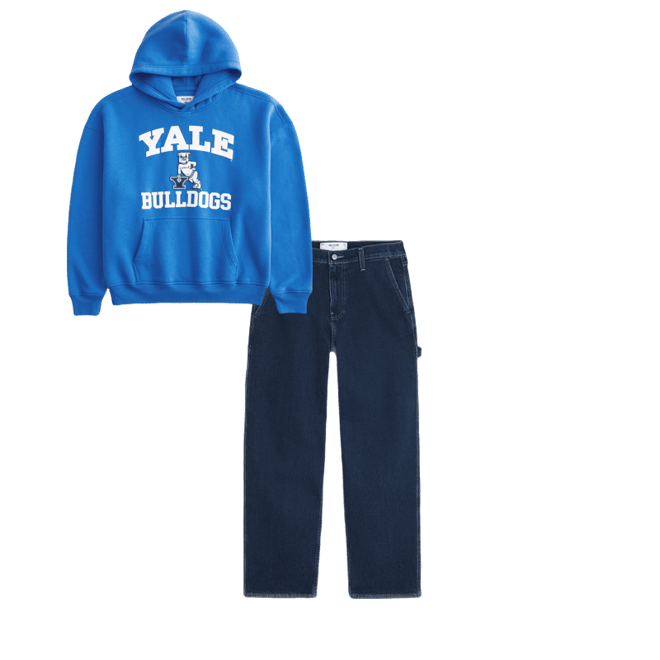 Boxy Yale Bulldogs Graphic Hoodie