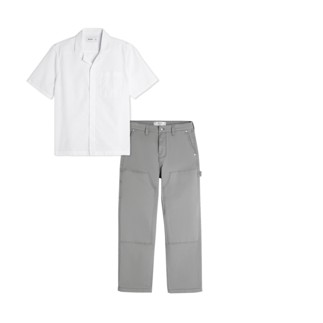 Relaxed Short-Sleeve Button-Through Shirt