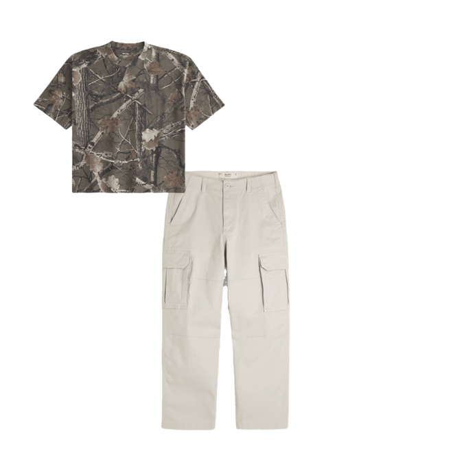 Boxy Heavyweight Crop Camo Crew T-Shirt