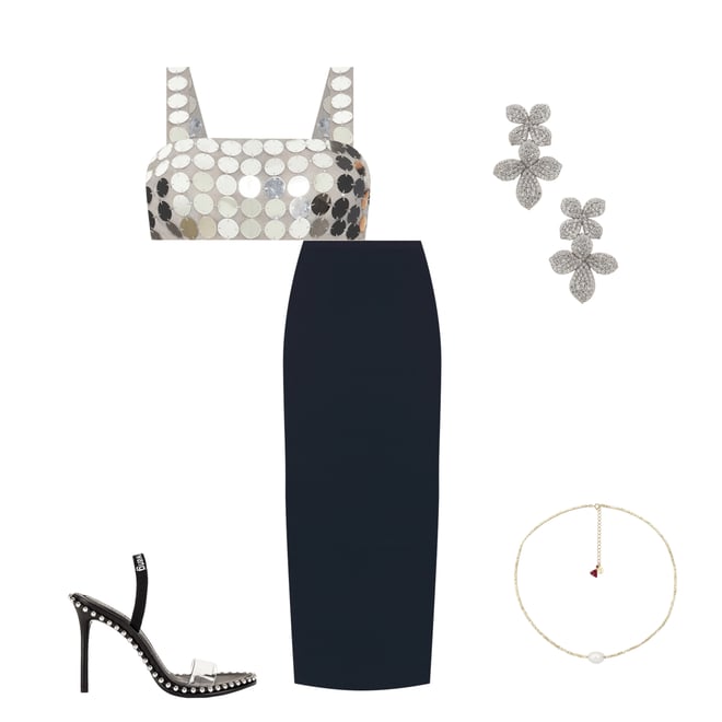 1st bundle featuring 4 items which compliment Gilles Sequin Crop Top
