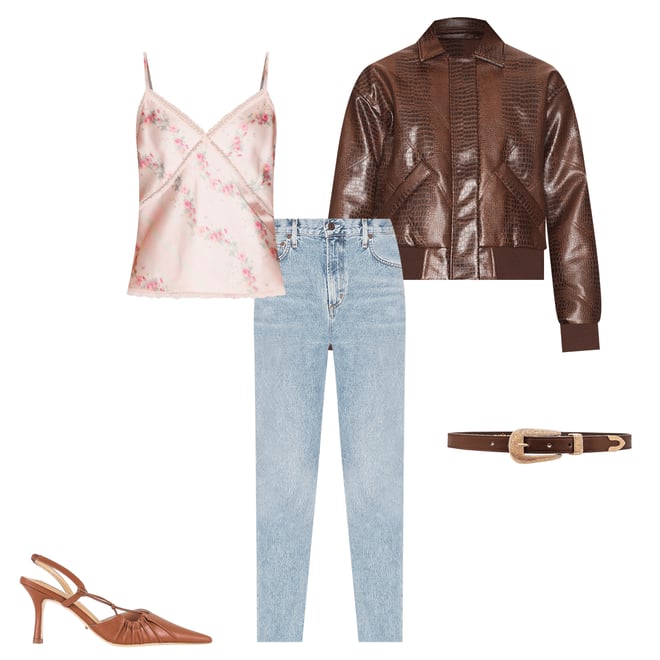6th bundle featuring 4 items which compliment Cherie High Rise Straight Jeans