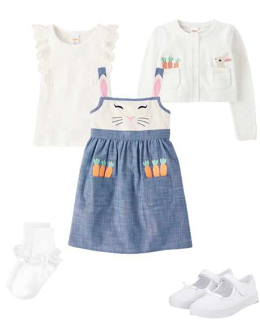 1st bundle featuring 4 items which compliment Girls Embroidered Bunny Cardigan