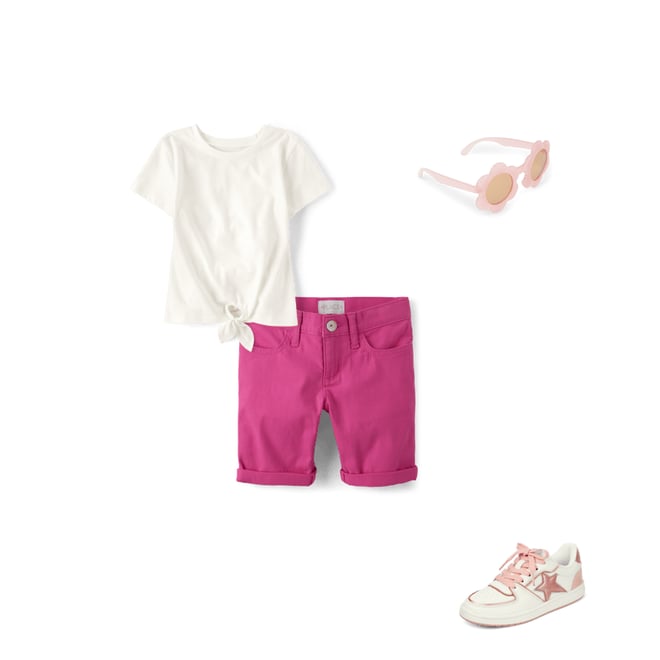4th bundle featuring 3 items which compliment Girls Roll Cuff Twill Skimmer Shorts