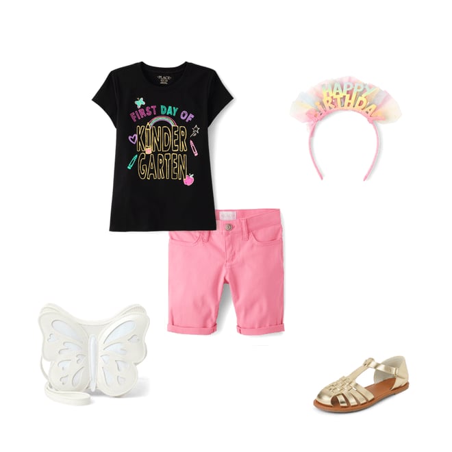 1st bundle featuring 4 items which compliment Girls First Day Kindergarten Graphic Tee