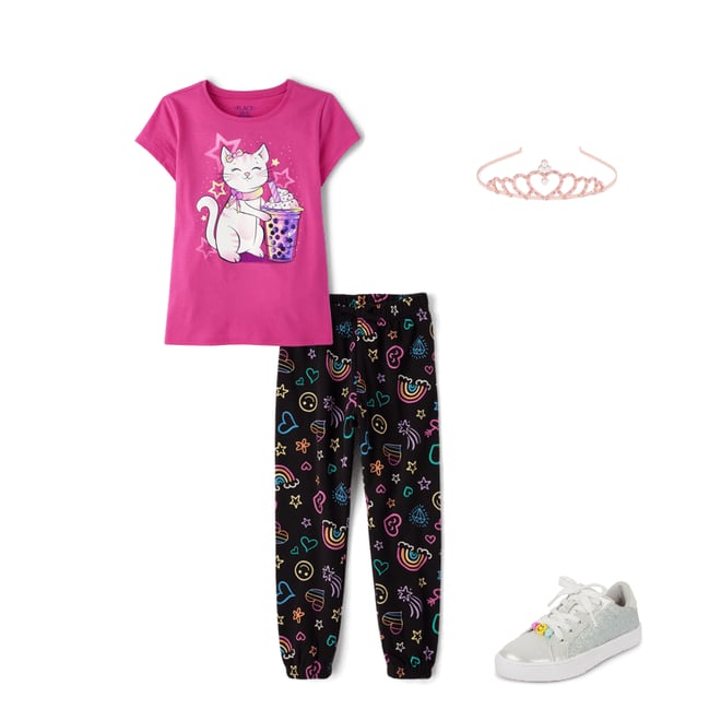 1st bundle featuring 3 items which compliment Girls Print Fleece Jogger Pants