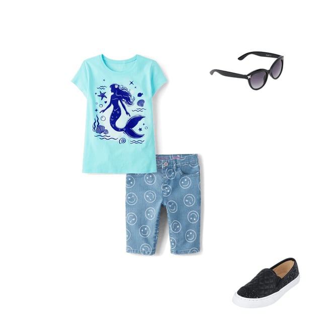 2nd bundle featuring 3 items which compliment Girls Mermaid Graphic Tee