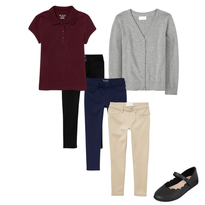 6th bundle featuring 3 items which compliment Girls Uniform Ponte Knit Pull On Jeggings 3-Pack