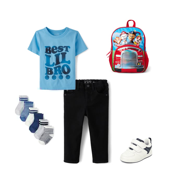 1st bundle featuring 4 items which compliment Baby And Toddler Boys Best Lil Bro Graphic Tee