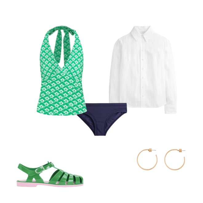 3rd bundle featuring 4 items which compliment Levanzo Halter Tankini Top-Green Cloud Terrace