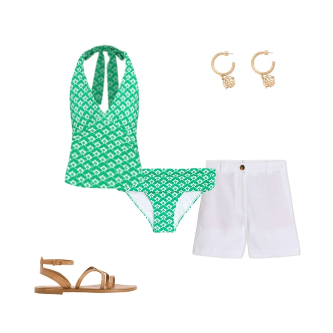 2nd bundle featuring 4 items which compliment Classic Fold Bikini Bottoms-Green Cloud Terrace