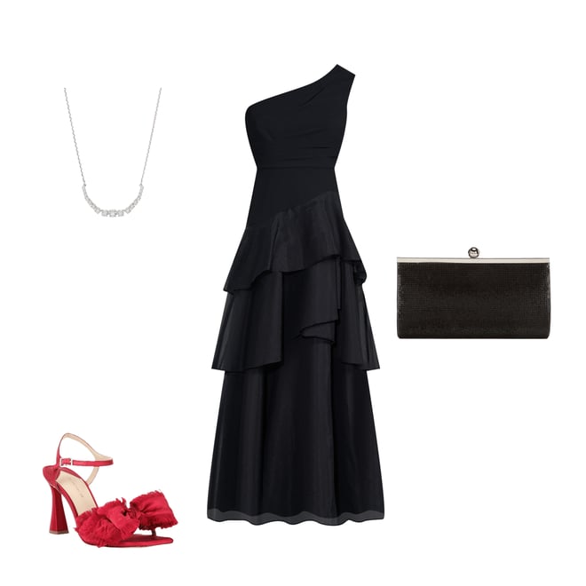 Aidan Mattox One Shoulder Tiered Ruffled Ball Gown | Dillard's
