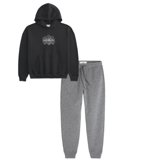 Boxy Skull Graphic Hoodie