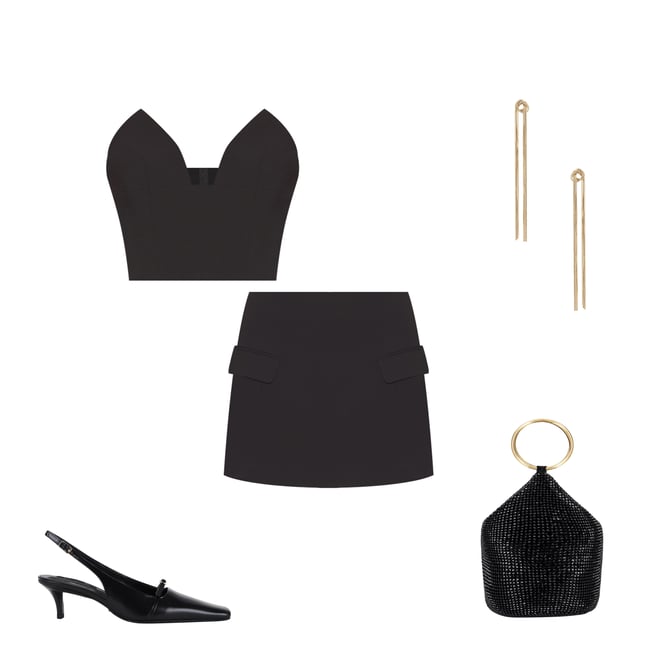 1st bundle featuring 4 items which compliment Delphi Strapless Crop Top