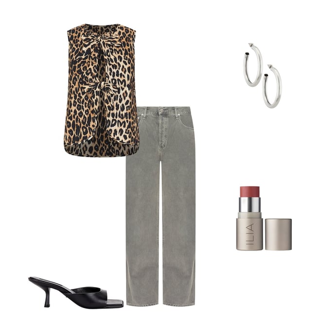トップス DAMSON MADDER LEODARD TIE FRONT GILET tilly gilet - leopard – Damson Madder